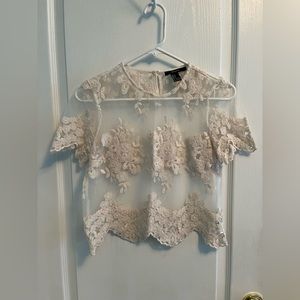 Forever 21 Short Sleeve Lace Blouse